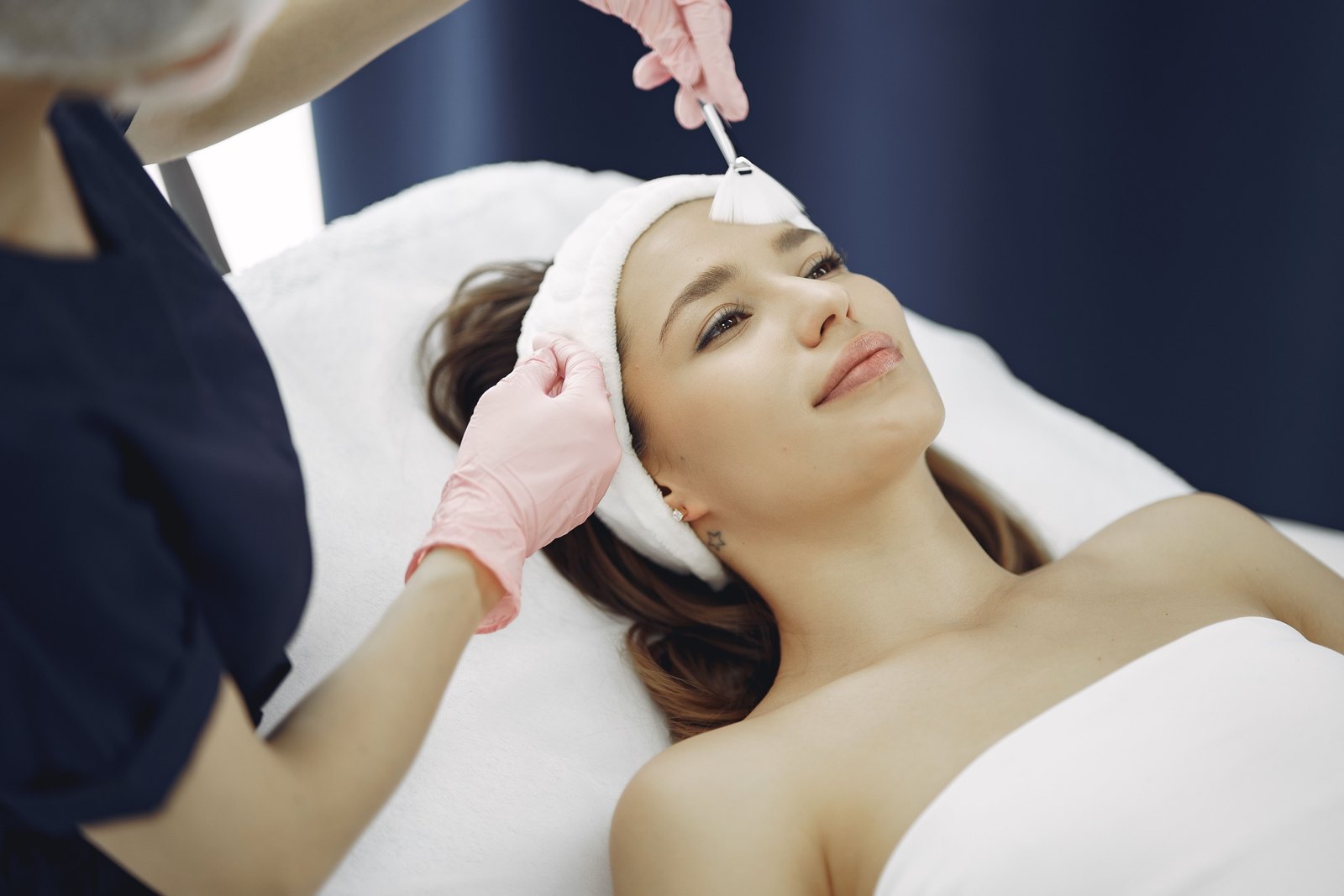 A calming skincare treatment setting