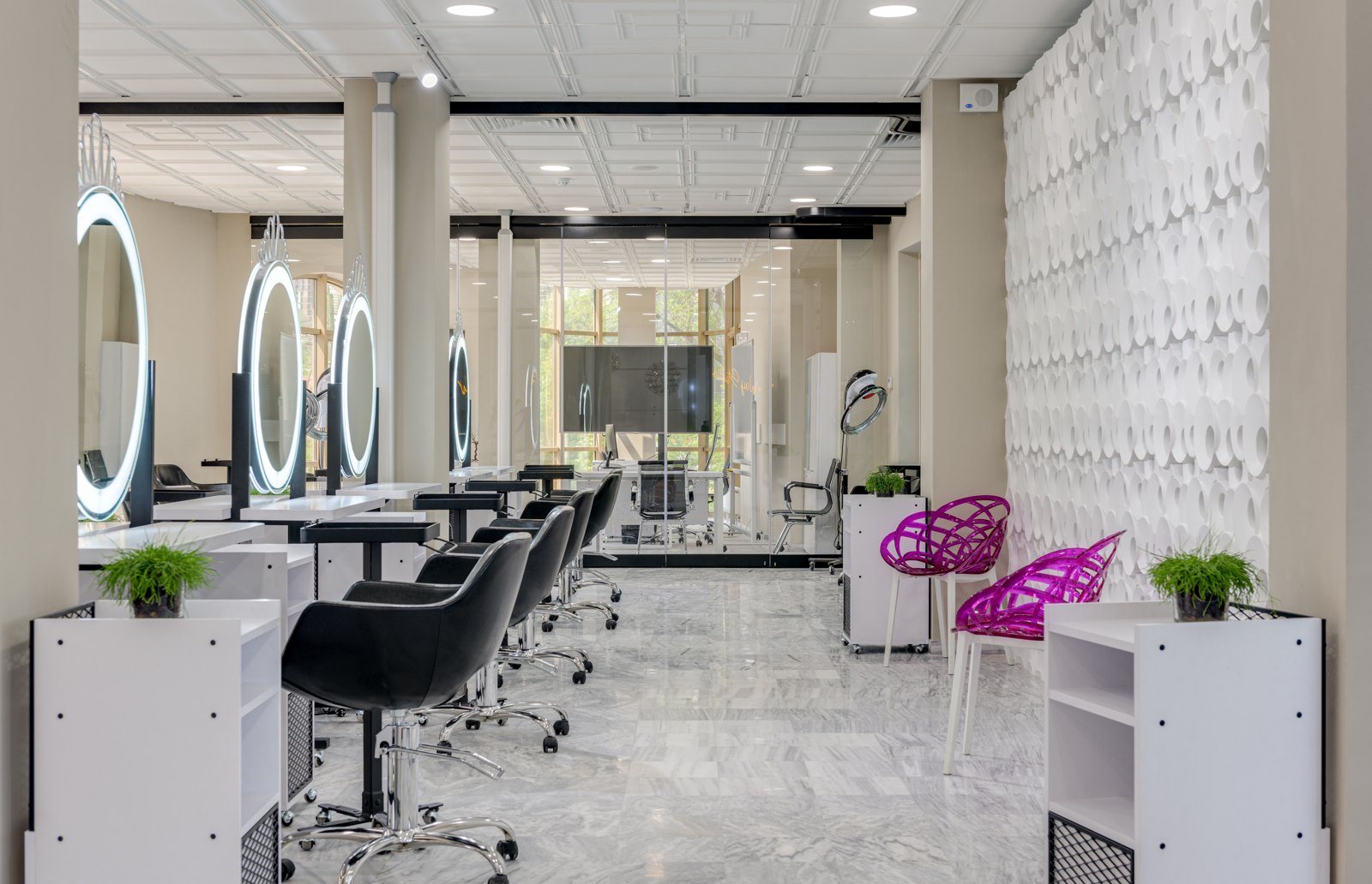 A welcoming contemporary salon interior